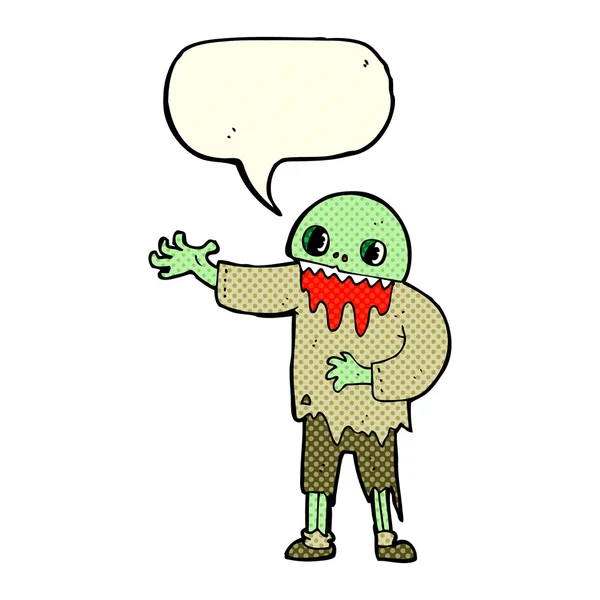 Kreskówki straszne zombie z bańki mowy — Wektor stockowy