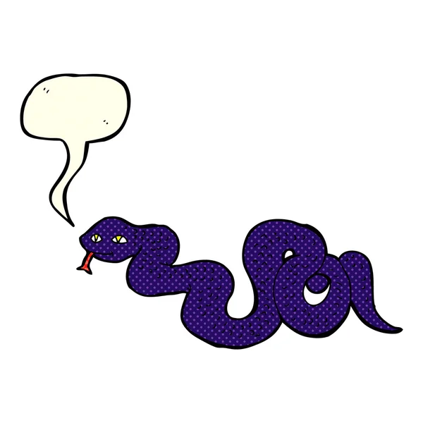 Serpent de dessin animé avec bulle de parole — Image vectorielle