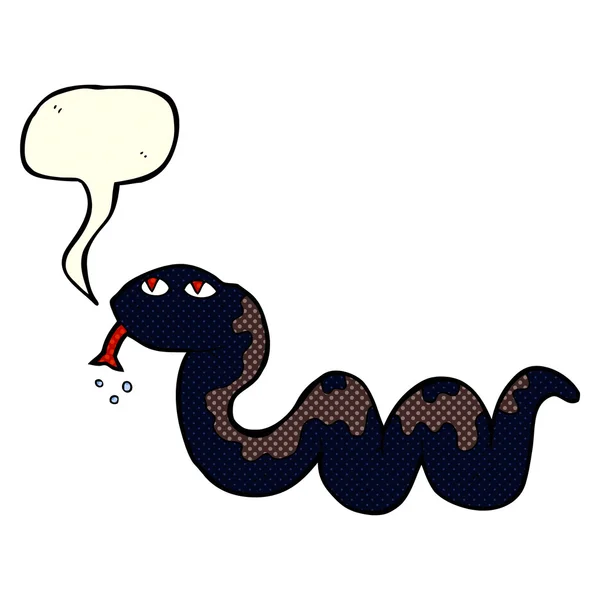 Κινουμένων σχεδίων φίδι με φούσκα ομιλία — Διανυσματικό Αρχείο