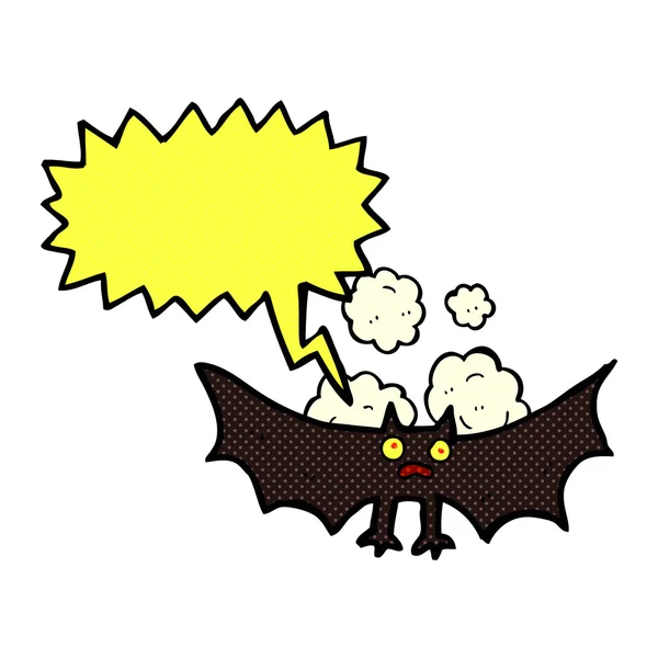 Kreslený netopýr s bublinou řeči — Stockový vektor