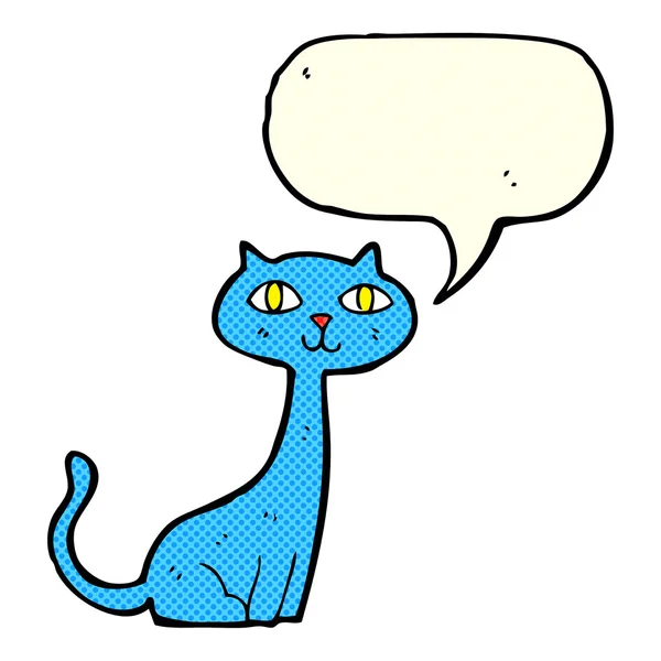 Chat dessin animé avec bulle de parole — Image vectorielle