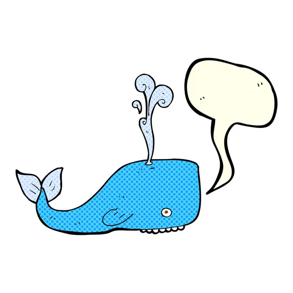 音声バブル付きのマンガクジラ — ストックベクタ