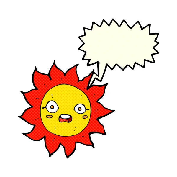 Cartoon sun with speech bubble — Stock Vector