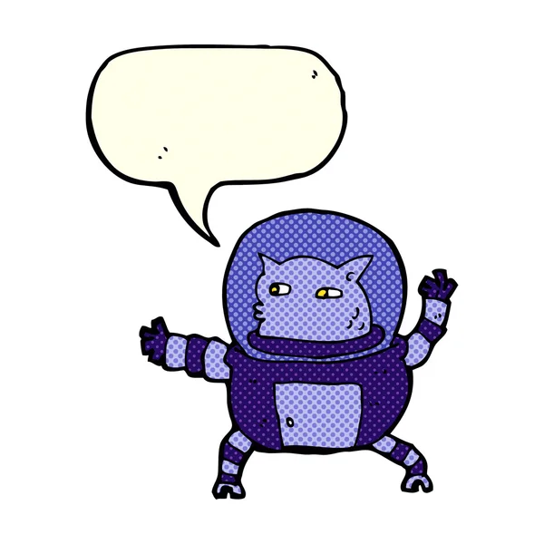 Dessin animé alien avec bulle de parole — Image vectorielle