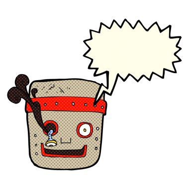 çizgi film robot kafa ile konuşma balonu