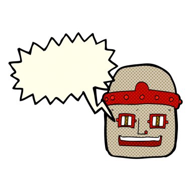 çizgi film robot kafa ile konuşma balonu