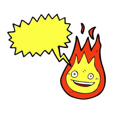 Konuşma balonlu çizgi film dostu ateş topu