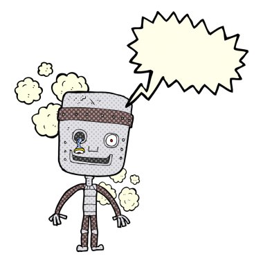Konuşma baloncuklu komik robot.