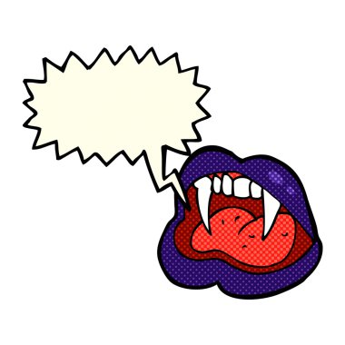 Konuşma baloncuklu çizgi vampir dudakları