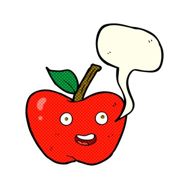 karikatür apple ile konuşma balonu