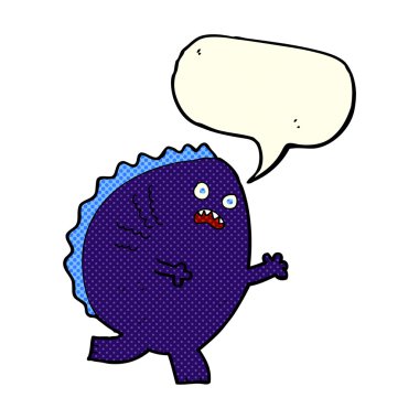 Konuşma baloncuklu çizgi film canavarı