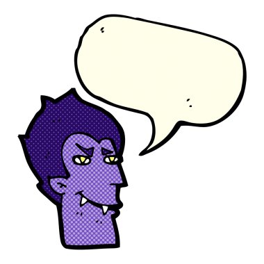 çizgi film vampir yüz ile konuşma balonu