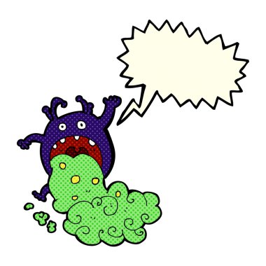 çizgi film iğrenç canavar konuşma balonu ile hasta olmak