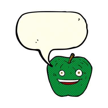 karikatür apple ile konuşma balonu
