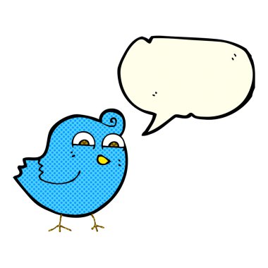 karikatür komik kuş ile konuşma balonu