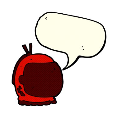 Konuşma baloncuklu astronot miğferi