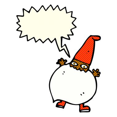 konuşma balonlu küçük noel baba çizgi filmi