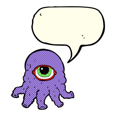 çizgi film uzaylı kafası ile konuşma balonu