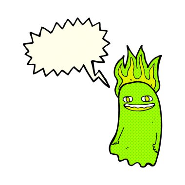 Konuşma balonlu komik karikatür hayaleti