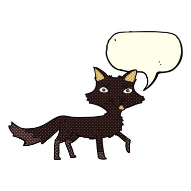 Konuşma baloncuğu olan küçük kurt.