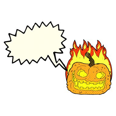 Konuşma baloncuklu garip balkabağı.