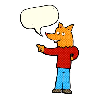 çizgi film fox adam konuşma balonu ile işaret
