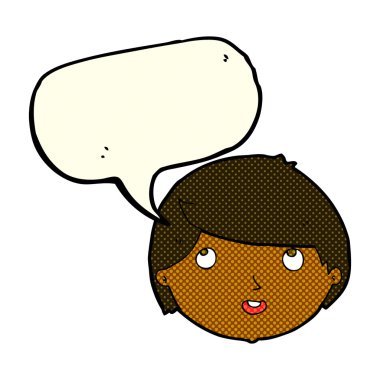 Konuşma baloncuğu ile gülen surat.