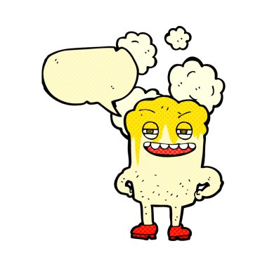 çizgi film mutlu diş konuşma baloncuğu ile