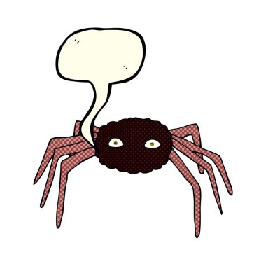 Konuşma baloncuklu çizgi film örümceği