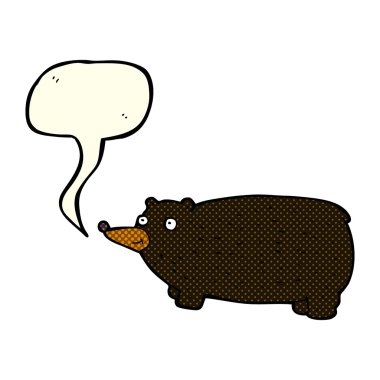 Konuşma baloncuklu komik çizgi film ayısı