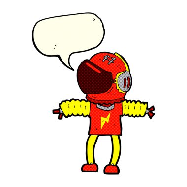Konuşma balonu olan bir astronot.