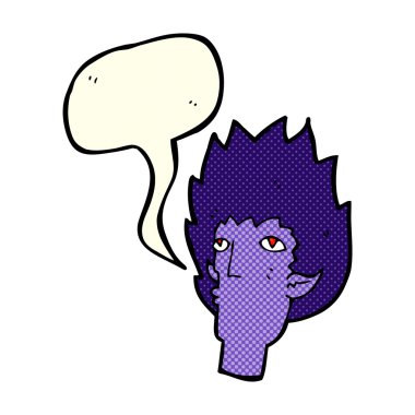 çizgi film vampir yüz ile konuşma balonu