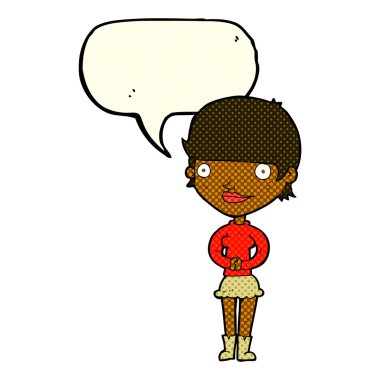 çizgi film dostu kadınla konuşma balonu