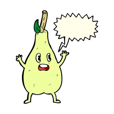 çizgi film konuşma baloncuğu ile korkmuş armut