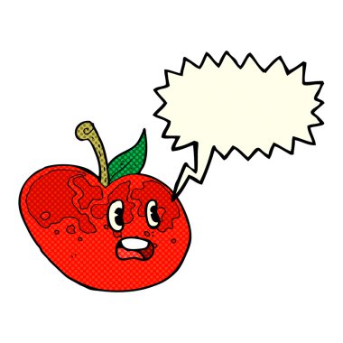 karikatür apple ile konuşma balonu