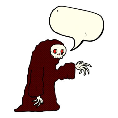 Konuşma baloncuklu tuhaf cadılar bayramı kostümü.