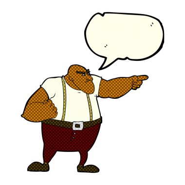 çizgi film kızgın sert adam konuşma balonunu işaret ediyor.