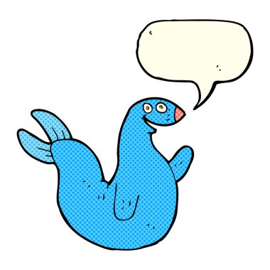 çizgi film mutlu fok ile konuşma balonu