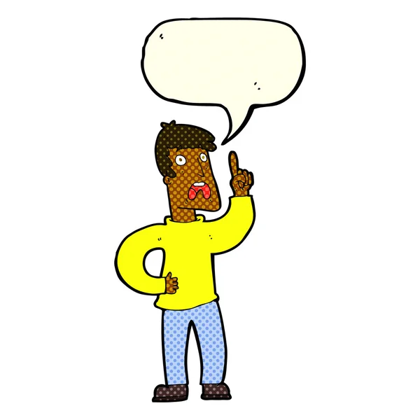 Cartoon homem com queixa com bolha de fala — Vetor de Stock