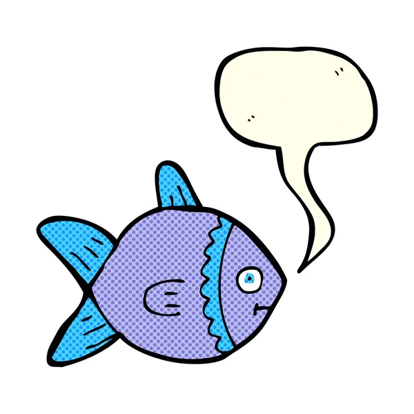 Мультяшна риба з мовною бульбашкою — стоковий вектор