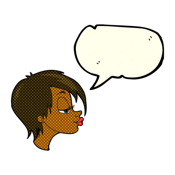 卡通漂亮女人与讲话泡泡 — 图库矢量图片