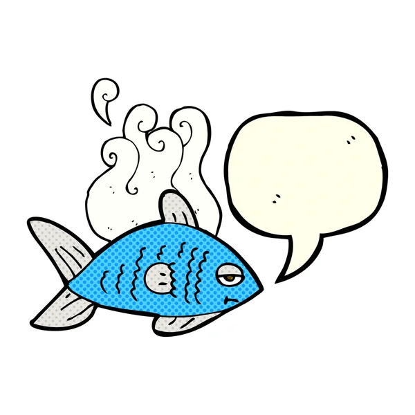 Konuşma balonlu komik balık çizgi filmi — Stok Vektör