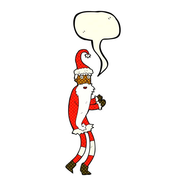 Dessin animé santa claus avec bulle de parole — Image vectorielle