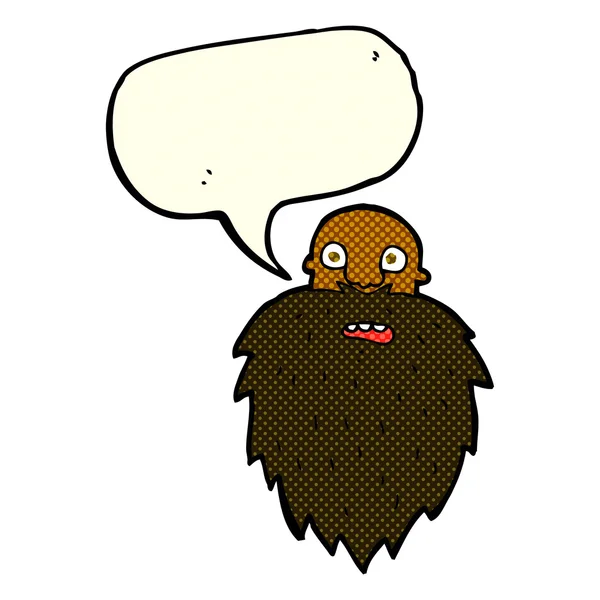 Çizgi film sakallı adam konuşma baloncuğu ile — Stok Vektör