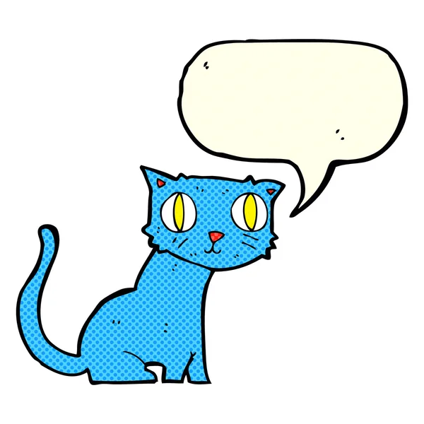 Gato de dibujos animados con burbuja de habla — Vector de stock