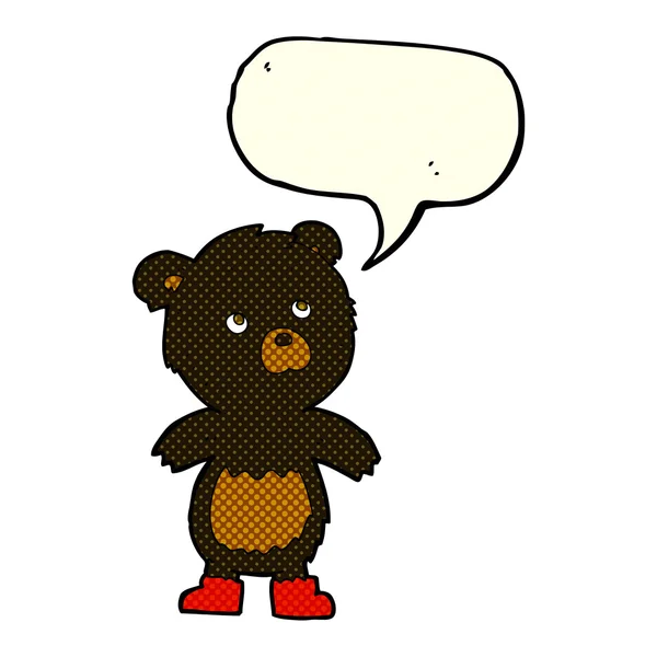 Cartoon cute little bear with speech bubble — Stock Vector