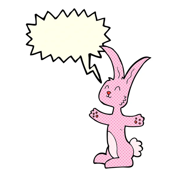 Konuşma balonlu çizgi film tavşanı — Stok Vektör