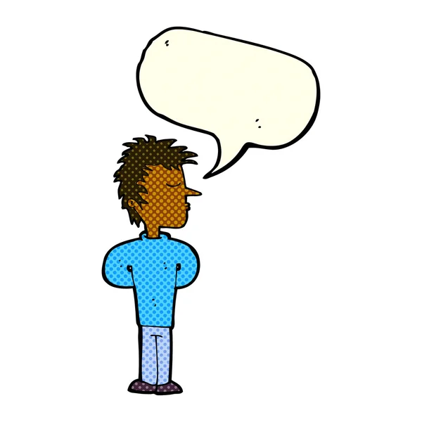Hombre de dibujos animados ignorando con la burbuja del habla — Archivo Imágenes Vectoriales