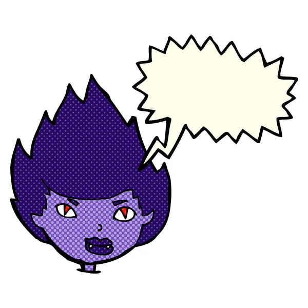 Cartoon-Vampirkopf mit Sprechblase — Stockvektor