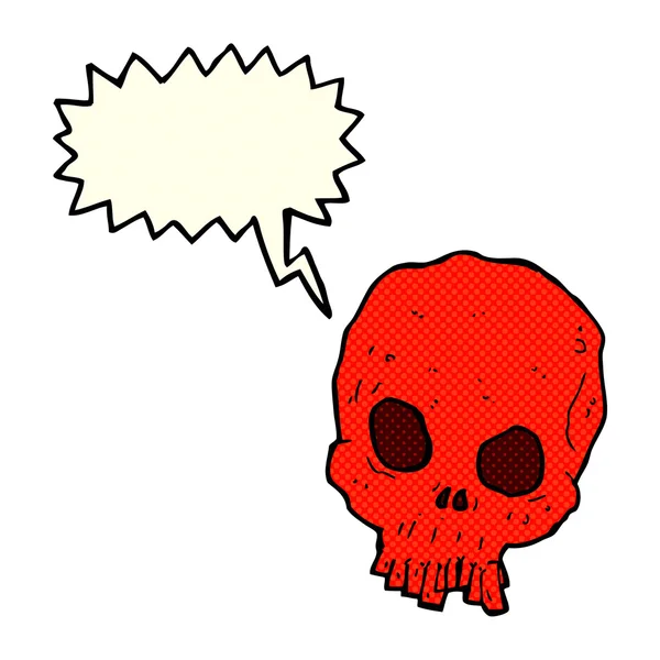 带有言语泡沫的卡通片恐怖骷髅 — 图库矢量图片